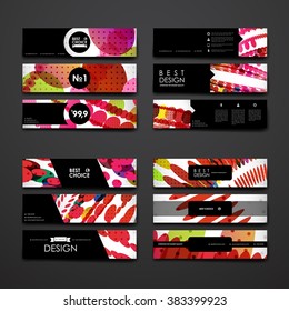 Set of modern design banner template in abstract background style