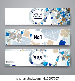 Set of modern design banner template in abstract background style