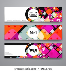 Set of modern design banner template in abstract background style