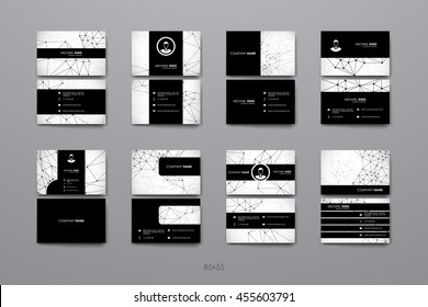 Set of modern design banner template in Molecular structure style