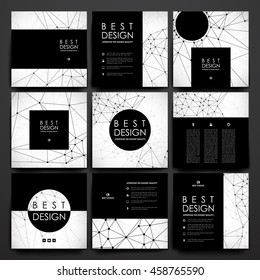 Set of modern design banner template in Molecular structure style