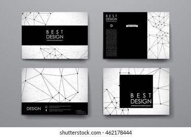 Set of modern design banner template in Molecular structure style