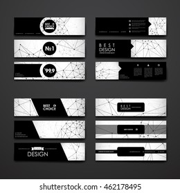 Set of modern design banner template in Molecular structure style