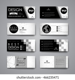 Set of modern design banner template in Molecular structure style