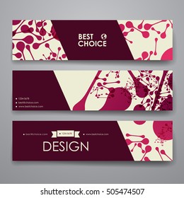 Set of modern design banner template in DNA molecule style