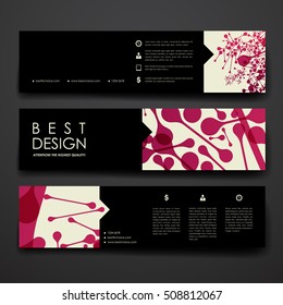Set of modern design banner template in DNA molecule style