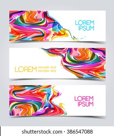 Set of modern design banner vector illustration