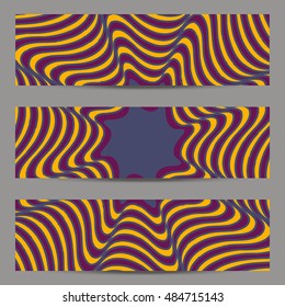 Set of modern design banners, headers template with abstract 3d volume striped, wavy diagonal pattern background. Graphic style for banners, headers/ Set of modern bright banners or headers template