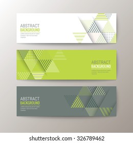 Set of modern design banners template with abstract triangle pattern background