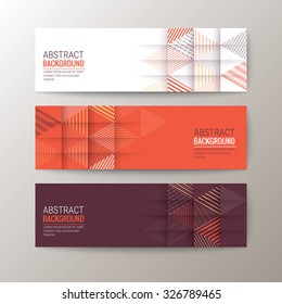 Set of modern design banners template with abstract triangle pattern background