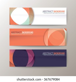Set of modern design banners template with abstract circle shape pattern background