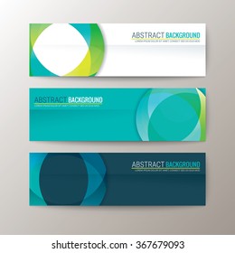 Conjunto de plantillas de banners de diseño moderno con fondo de patrón de forma de círculo abstracto