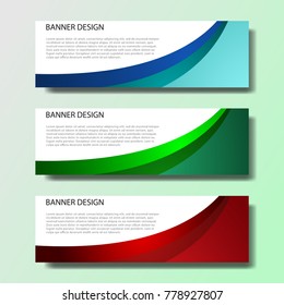 Set of modern design - colorful horizontal Vector banners design background or header templates.