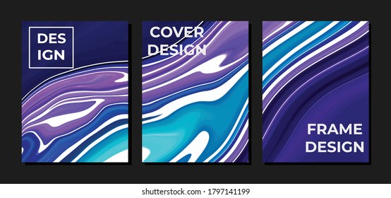 El conjunto de las cubiertas de mármol de diseño moderno. Hermoso fondo aplicable a la cubierta de diseño, afiche, folleto, etc. Pancarta de vector abstracto