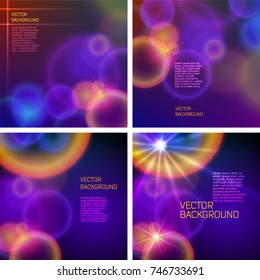 Set Modern Design style template rings on blur background with space place for your text. Blurry gradient with lines circle. Vector illustration EPS 10 for wellness or yoga theme booklet