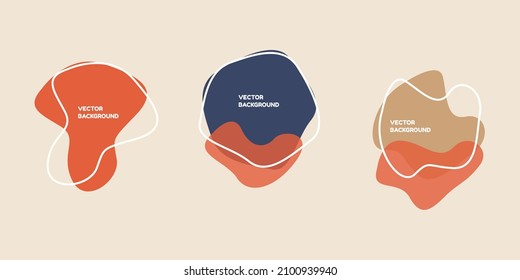 Conjunto de plantillas de diseño moderno con formas orgánicas abstractas en colores pastel. Un ambiente minimalista y elegante para la presentación de belleza, el diseño de pancartas y marcas. de %PRODUCTNAME. Ilustración del vector