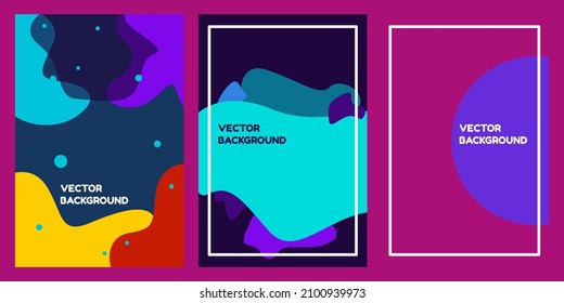Set of modern design template with abstract organic shapes in pastel colors. Minimal stylish background for beauty presentation, banner and branding design. format. Vector illustration