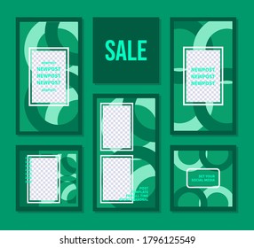 Set of modern design template layout, post and story for social media advertising. Vector EPS