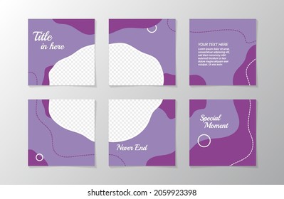 Set of modern design template for social media puzzle feed promotion