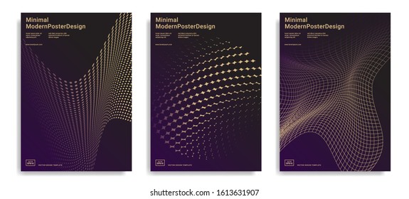 Set of modern design templates with dynamic geometric shapes. Abstract backgrounds for covers, posters, placards, flyers, presentations, banners, brochures, annual reports. Vector illustration.