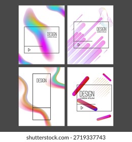 Conjunto de Plantillas de diseño moderno en estilo líquido minimalista. Cubiertas creativas para volante, cartel, publicidad, promoción. Ilustración vectorial