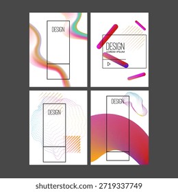 Conjunto de Plantillas de diseño moderno en estilo líquido minimalista. Cubiertas creativas para volante, cartel, publicidad, promoción. Ilustración vectorial