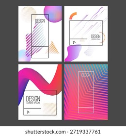 Conjunto de Plantillas de diseño moderno en estilo líquido minimalista. Cubiertas creativas para volante, cartel, publicidad, promoción. Ilustración vectorial