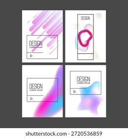 Conjunto de Plantillas de diseño moderno en estilo líquido minimalista. Cubiertas creativas para volante, cartel, publicidad, promoción. Ilustración vectorial