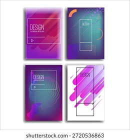 Conjunto de Plantillas de diseño moderno en estilo líquido minimalista. Cubiertas creativas para volante, cartel, publicidad, promoción. Ilustración vectorial
