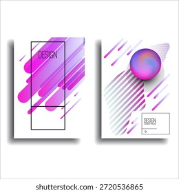 Conjunto de Plantillas de diseño moderno en estilo líquido minimalista. Cubiertas creativas para volante, cartel, publicidad, promoción. Ilustración vectorial