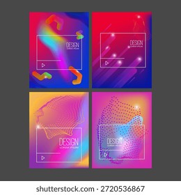 Conjunto de Plantillas de diseño moderno en estilo líquido minimalista. Cubiertas creativas para volante, cartel, publicidad, promoción. Ilustración vectorial