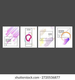 Conjunto de Plantillas de diseño moderno en estilo líquido minimalista. Cubiertas creativas para volante, cartel, publicidad, promoción. Ilustración vectorial