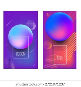 Conjunto de Plantillas de diseño moderno en estilo líquido minimalista. Cubiertas creativas para volante, cartel, publicidad, promoción. Ilustración vectorial