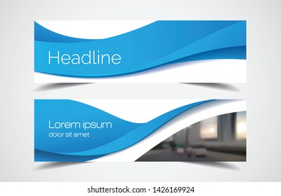 Set of modern design - Vector web banners design background or header templates, horizontal advertising business banner.