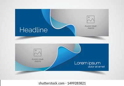 Set of modern design - Vector web banners design background or header templates, horizontal advertising business banner.