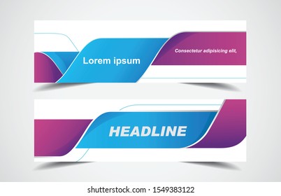 Set of modern design - Vector web banners design background or header templates, horizontal advertising business banner.