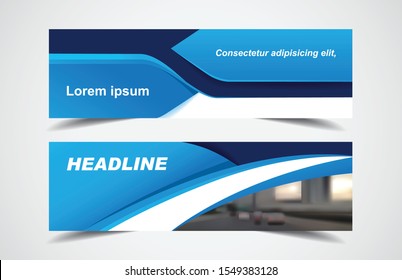 Set of modern design - Vector web banners design background or header templates, horizontal advertising business banner.