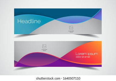 Set of modern design - Vector web banners design background or header templates, horizontal advertising business banner.