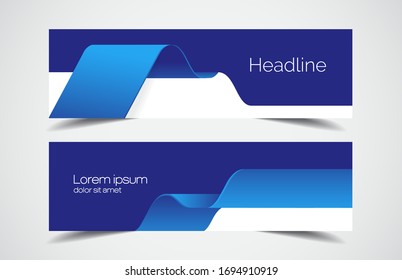 Set of modern design - Vector web banners design background or header templates, horizontal advertising business banner.