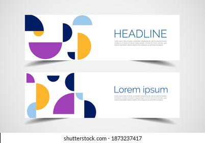 Set of modern design - Vector web banners design background or header templates, horizontal advertising business banner.