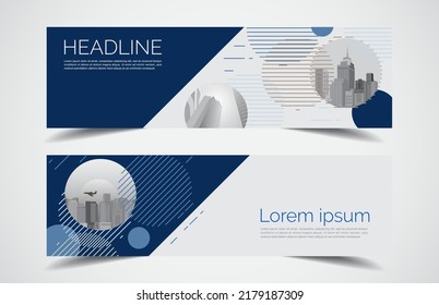 Set of modern design - Vector web banners design background or header templates, horizontal advertising business banner.