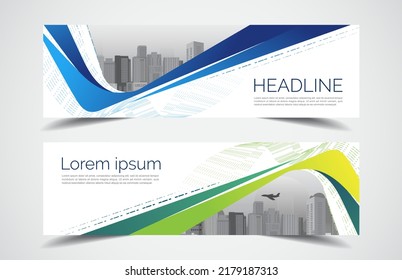 Set Of Modern Design - Vector Web Banners Design Background Or Header Templates, Horizontal Advertising Business Banner.