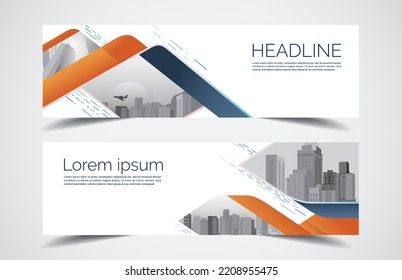 Set of modern design - Vector web banners design background or header templates, horizontal advertising business banner.