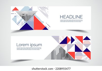 Set of modern design - Vector web banners design background or header templates, horizontal advertising business banner.