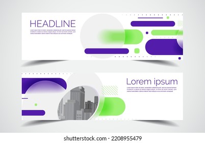 Set of modern design - Vector web banners design background or header templates, horizontal advertising business banner.