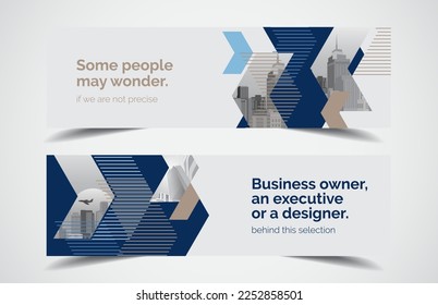 Set of modern design - Vector web banners design background or header templates, horizontal advertising business banner.