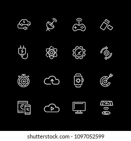 Set of modern device line icons