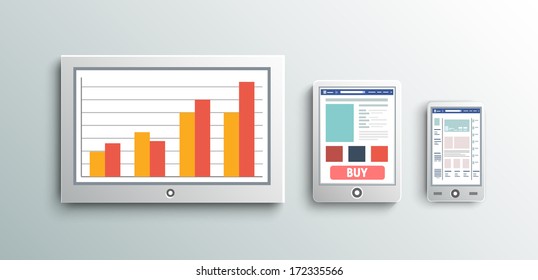 Set of modern digital devices
