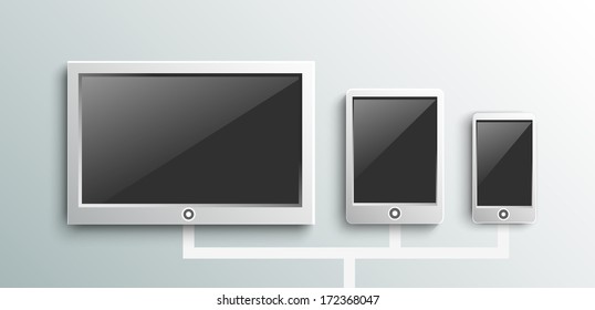 Set of modern digital devices