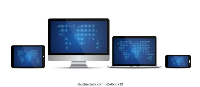 Set of modern digital devices